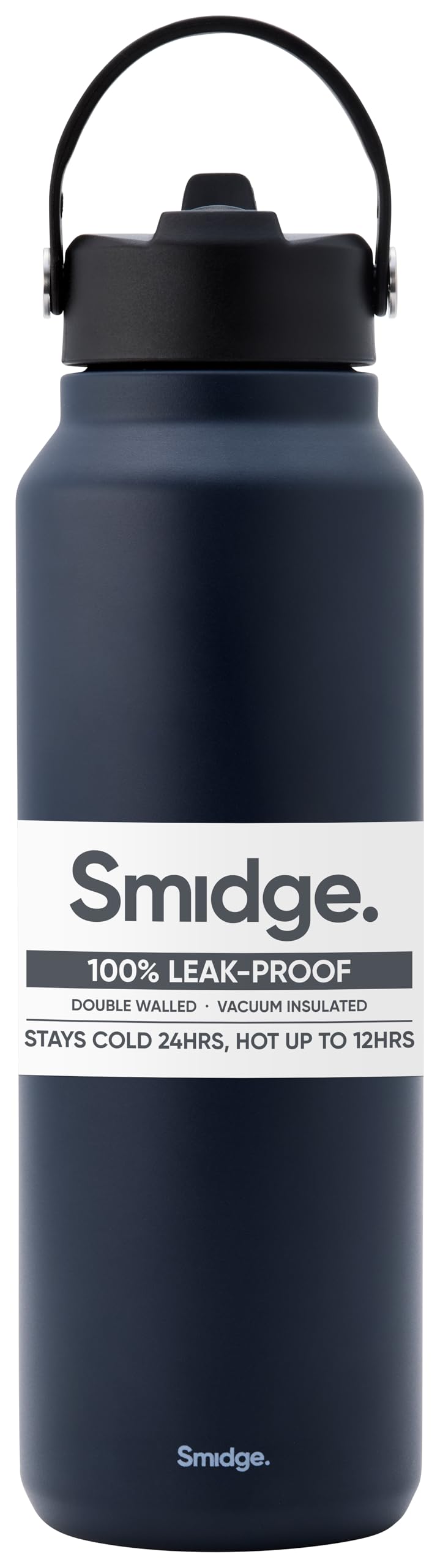 Smidge Winter Sky Large Insulated Water Bottle 1.2L – Bpa-Free Stainless Steel Reusable Flask With Sipping Lid, Leakproof, Vacuum Sealed For Hot & Cold Drinks