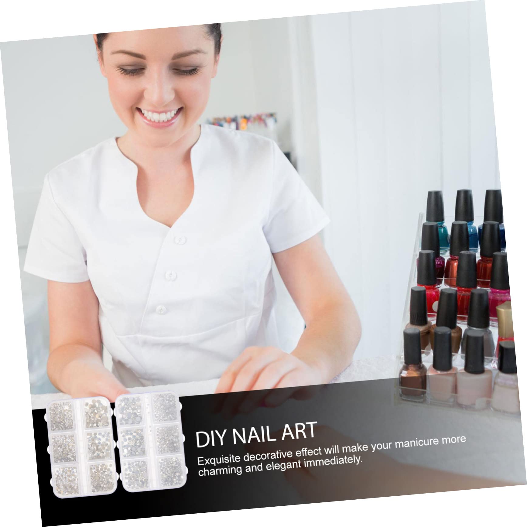 5 set Accessori Per Nail Art Con Strass Perline Dorate Per Nail Art Smalto Rosa Arcobaleno Decorazioni Per Unghie Con Glitter Per Nail Art Gioielli Per Unghie 2 scatole*5