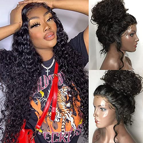 Wicca Hair Natural Black Color 13X4 Lace Front Wigs with Baby Hair Brazilian Virgin Human Hair Wigs for Women Kinky Curl