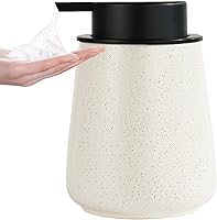 Vista 10 de Dispensador de Jabón de Manos de Espuma Blanco - Dispensador de Jabón Espumoso de Cerámica de 12 Oz con Bomba Negra Fácil de Presionar