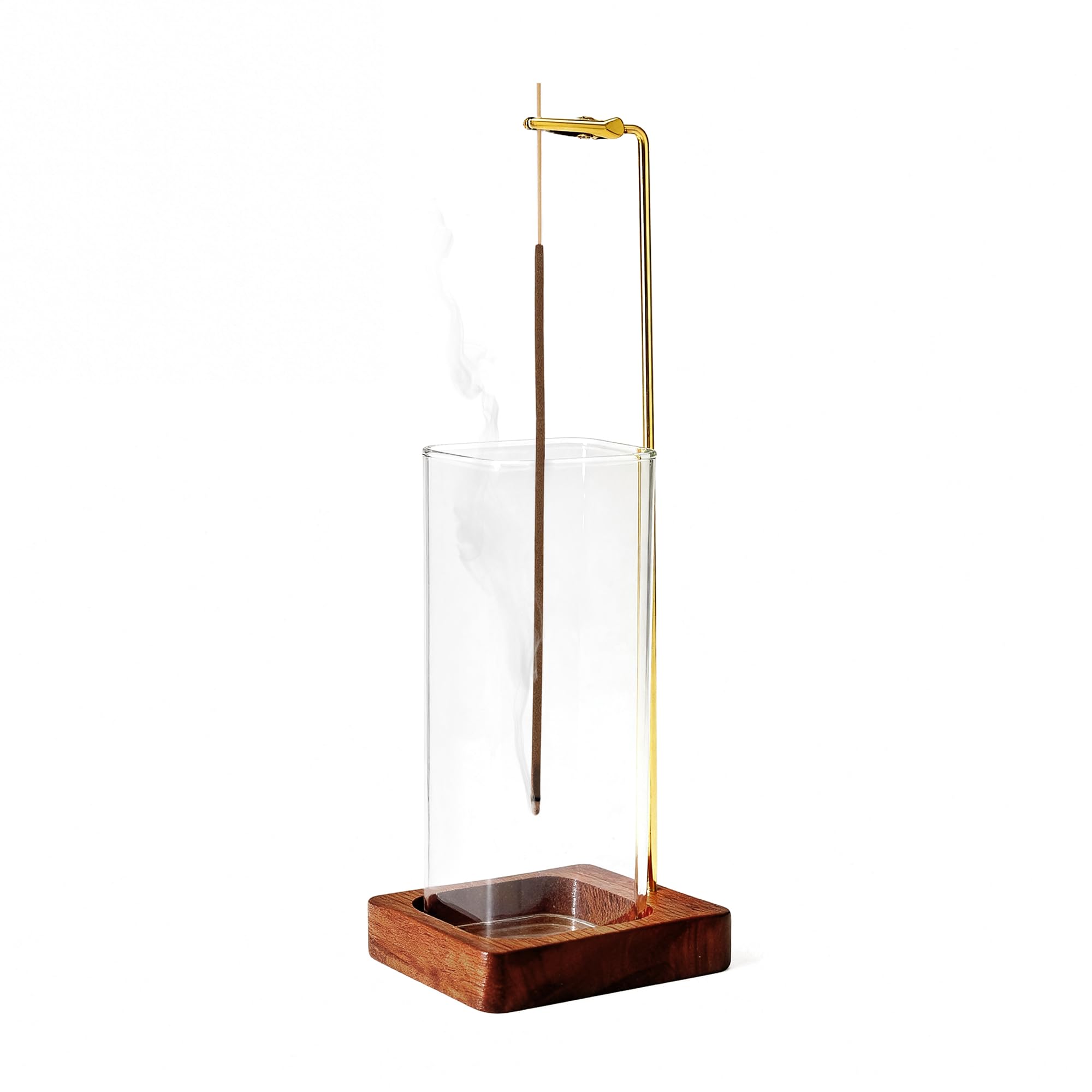 Incense Holder,Wooden Upside Down Incense Stick burner, with Removable Glass Ash Catcher for Tea,Yoga, Spa, Zen Meditation (Wood)