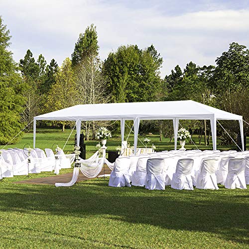 Carpa de fiesta 10x30 Homgrace con paredes removibles miniatura 2