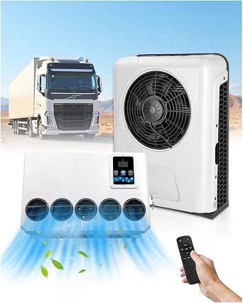 Treeligo 12V Truck Air Conditioner, 10000 BTU Mini Split AC Unit for Semi Truck, Camper, RVs, Construction Vehicles