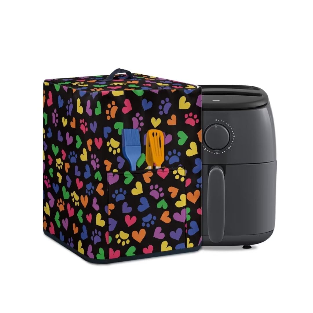 GOSTONG Animal Paw Print Dust Covers for Air Fryer Covers for 5-6 QT Kitchen Applicance Supplies Decoration Rice