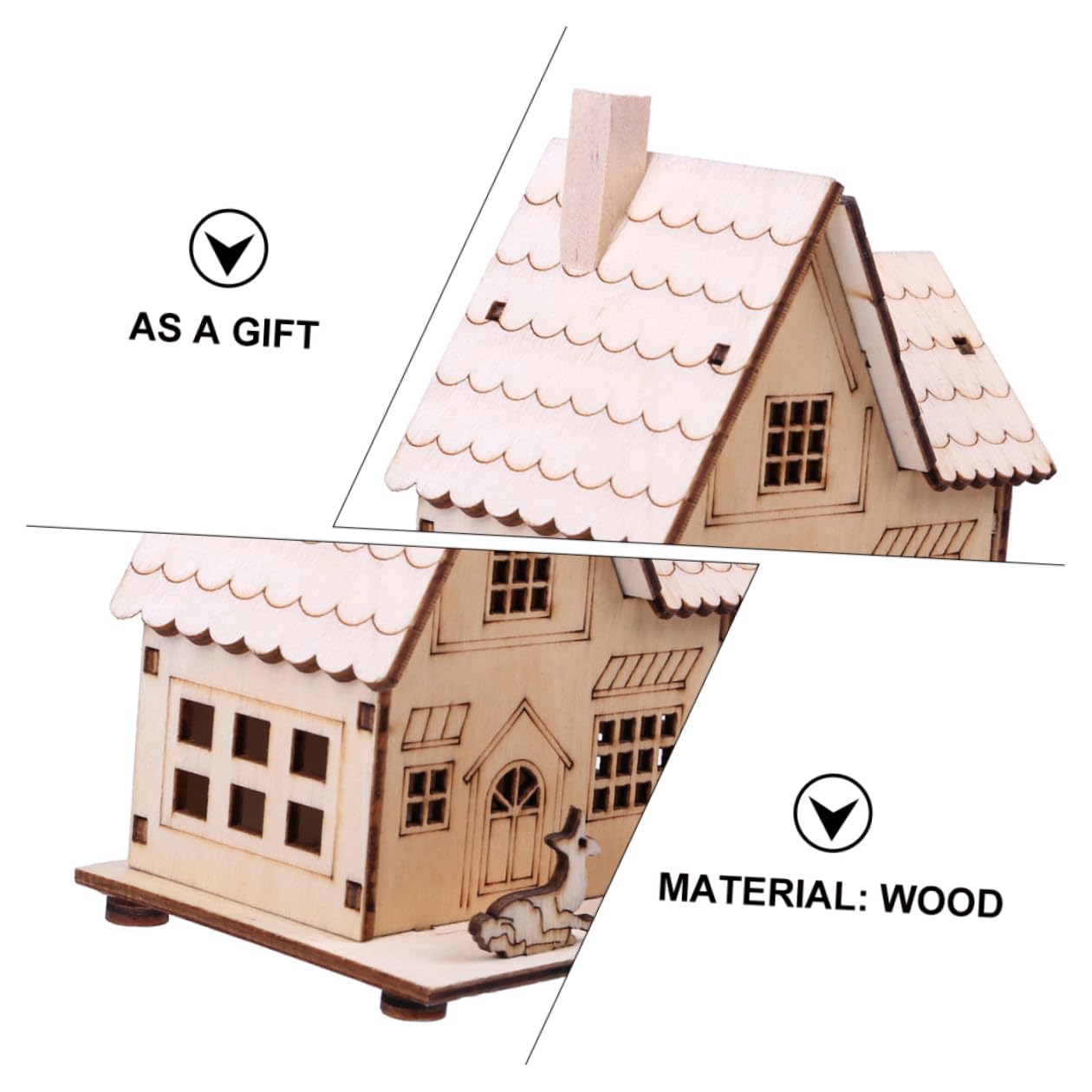 VALICLUD Legno Ornamento Casa Natale LED Luminoso Decorazione Scrivania Tavolo Addobbo Feste Atmosfera Calda Design Creativo Regalo Festivo