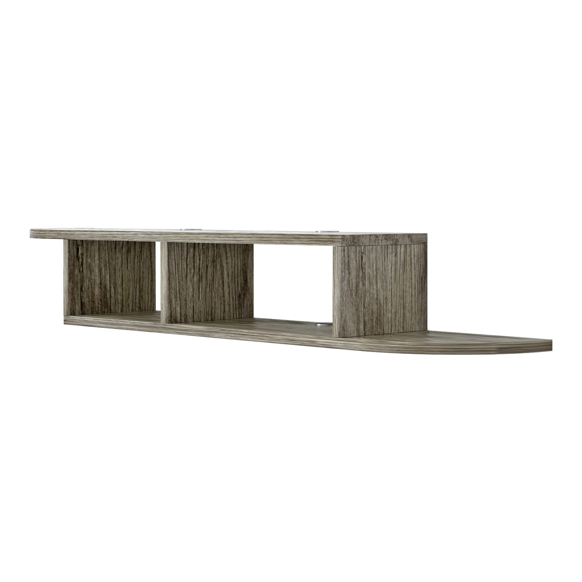 Modern Floating TV Stand Curved Wood Wall Mounted Media Console TV
