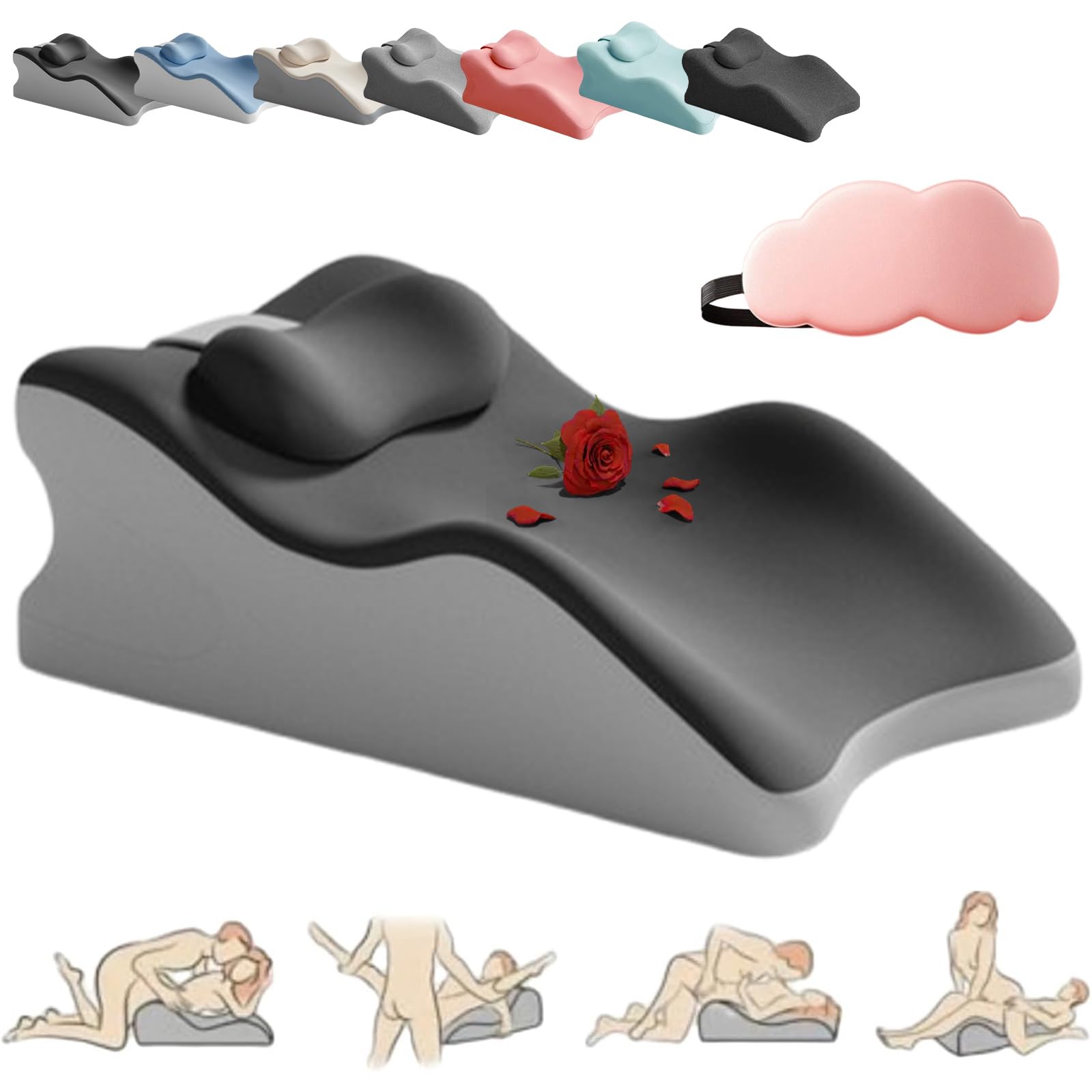 2026 Neue NOLEVA Sex Kissen, 60cm Noleva Komfortkissen, 27 Grad Sex Kissen, Ergonomisch aus Memory Schaum Keilkissen für Ohne Krämpfe In Beinen Oder Rücken,Schmerzfreie Intimität Heute (A1)