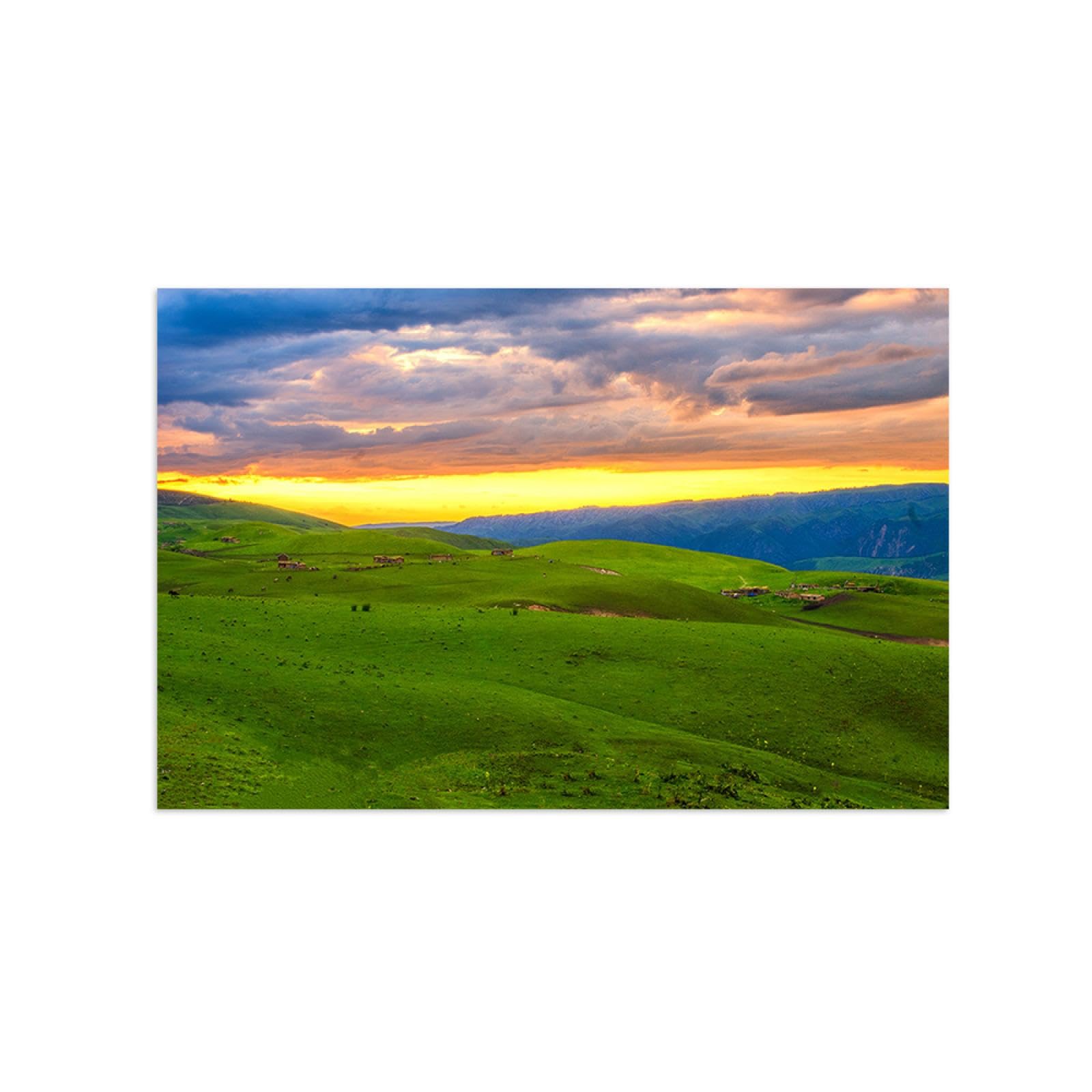 Tableau Sur Toile Tulup – 120x60 Cm, Paysage Prairie Et Soleil, Impression