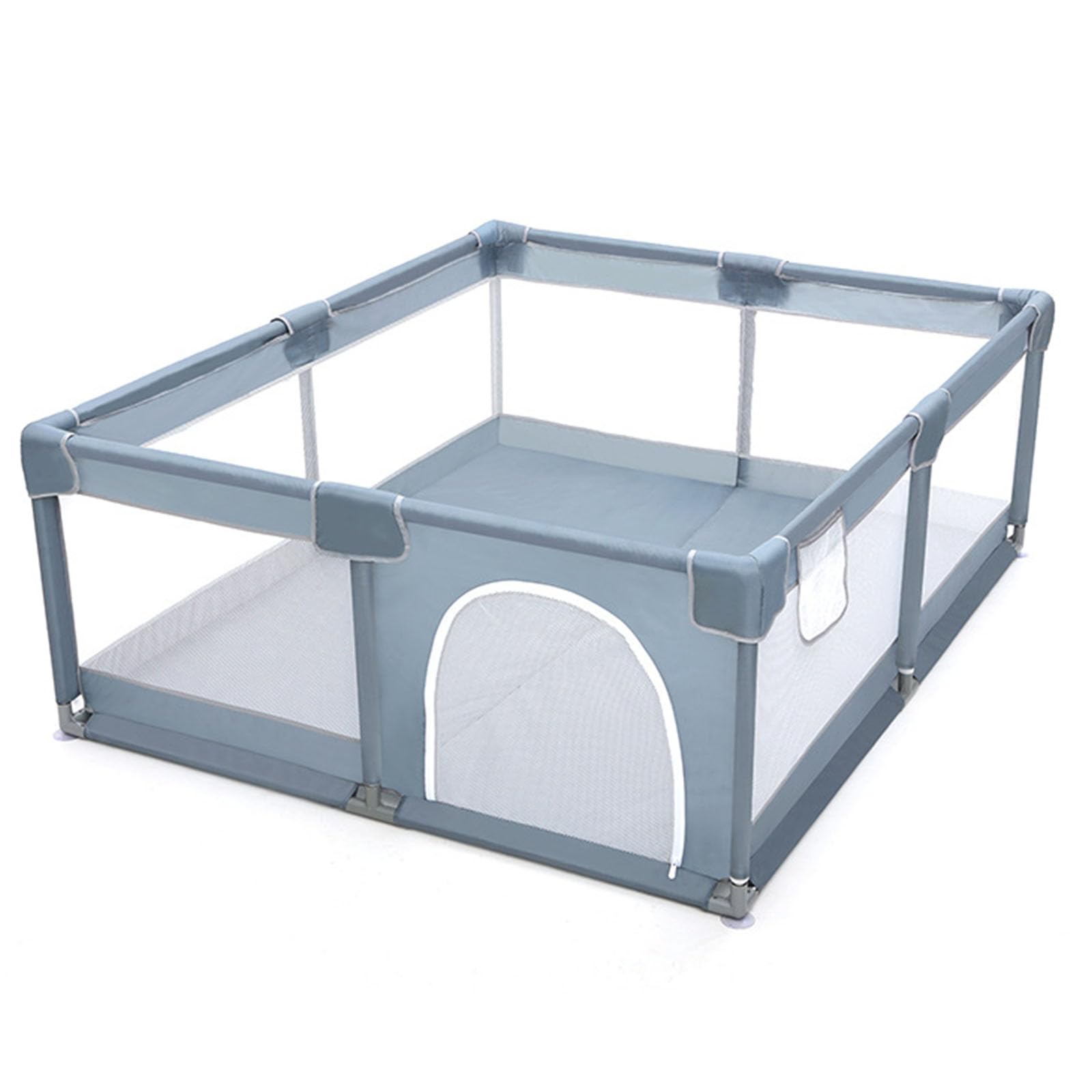 Baby Playpen, 150 x 180 x 68cm Large Playpen for Baby and Toddlers, Large Playard, Anti-Collision Foam Playpens with Breathable Mesh for Babies, Safety Play Yard for Toddler - Grey