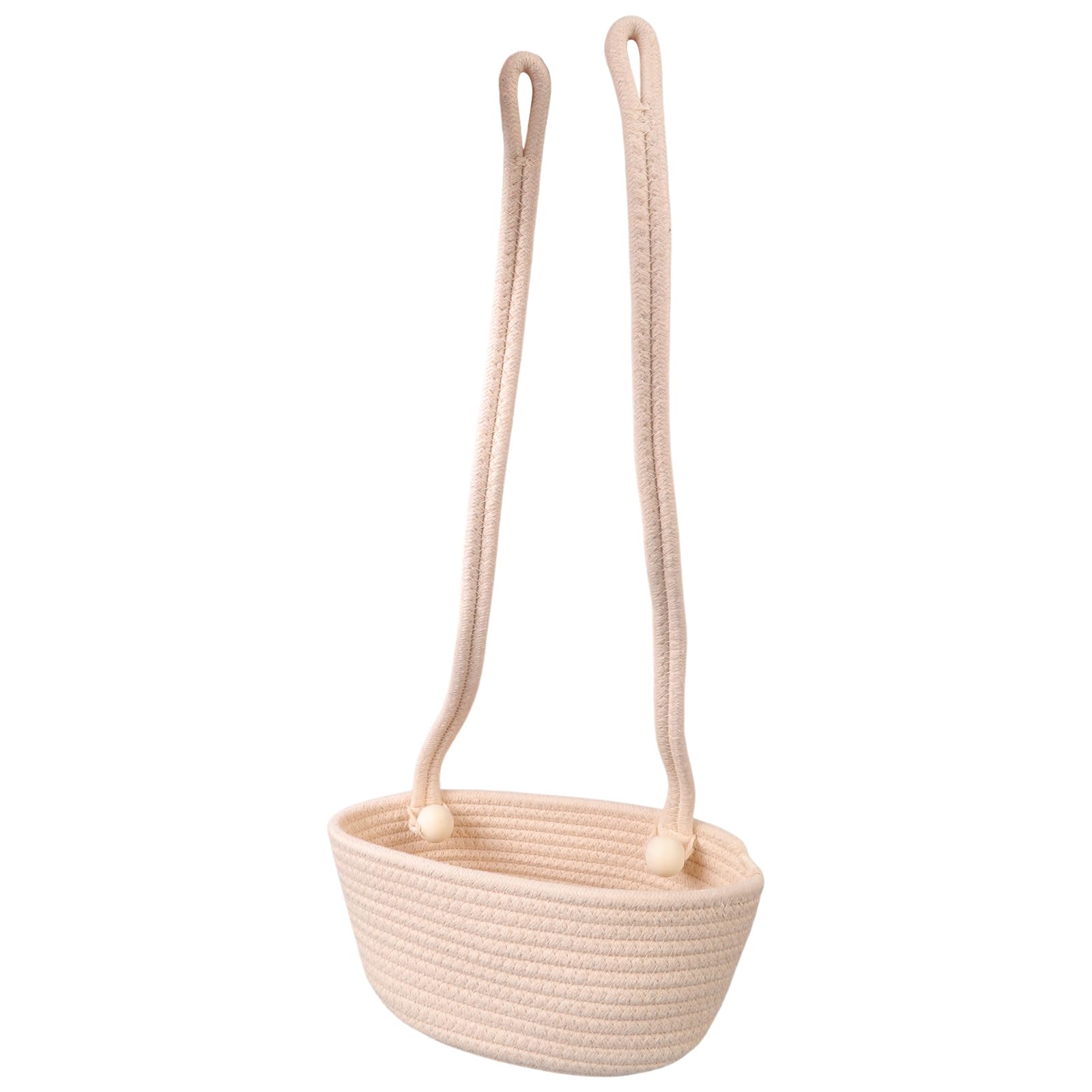 LSTTBO Spacious Hanging Nursery Organiser Baby Crib Storage Basket for Essential Diapers Toy Portable Lightweight Design Cotton Rope Crib Organiser