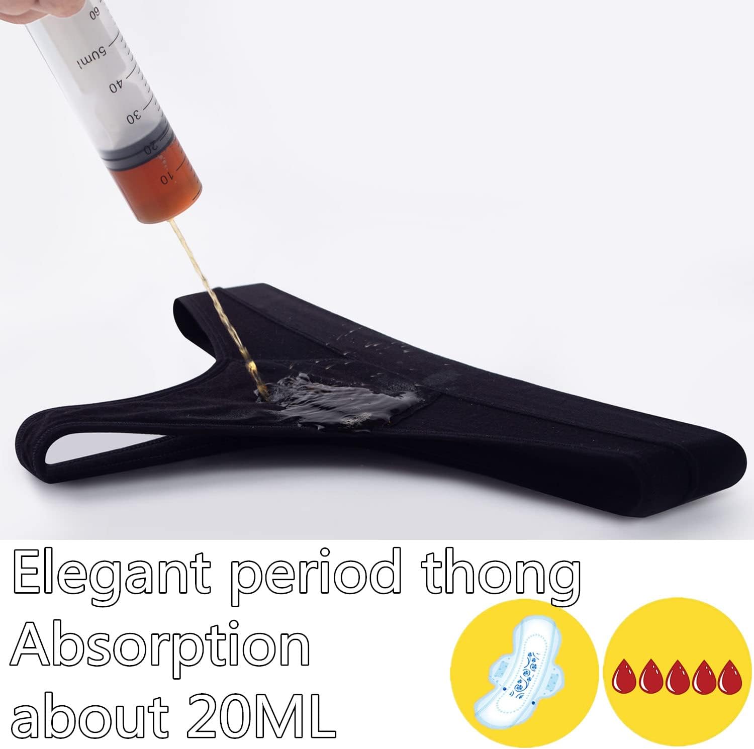 Period Underwear for women 20ML Heavy Flow Absorbent thong Leak Proof Period Thongs,Period Panties Tangas - Image 3