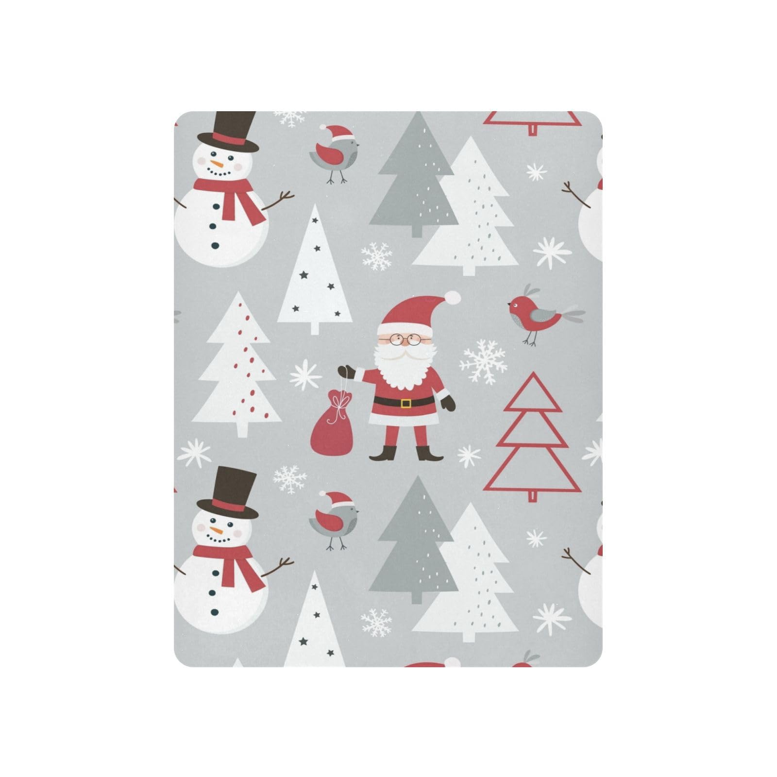 Moudou Christmas Santa Claus Playard Sheet for Boy Girls, Soft Breathable Fitted Toddler Sheet for Standard Playard Bed Mattress, 39 x 27 x 5 Inch