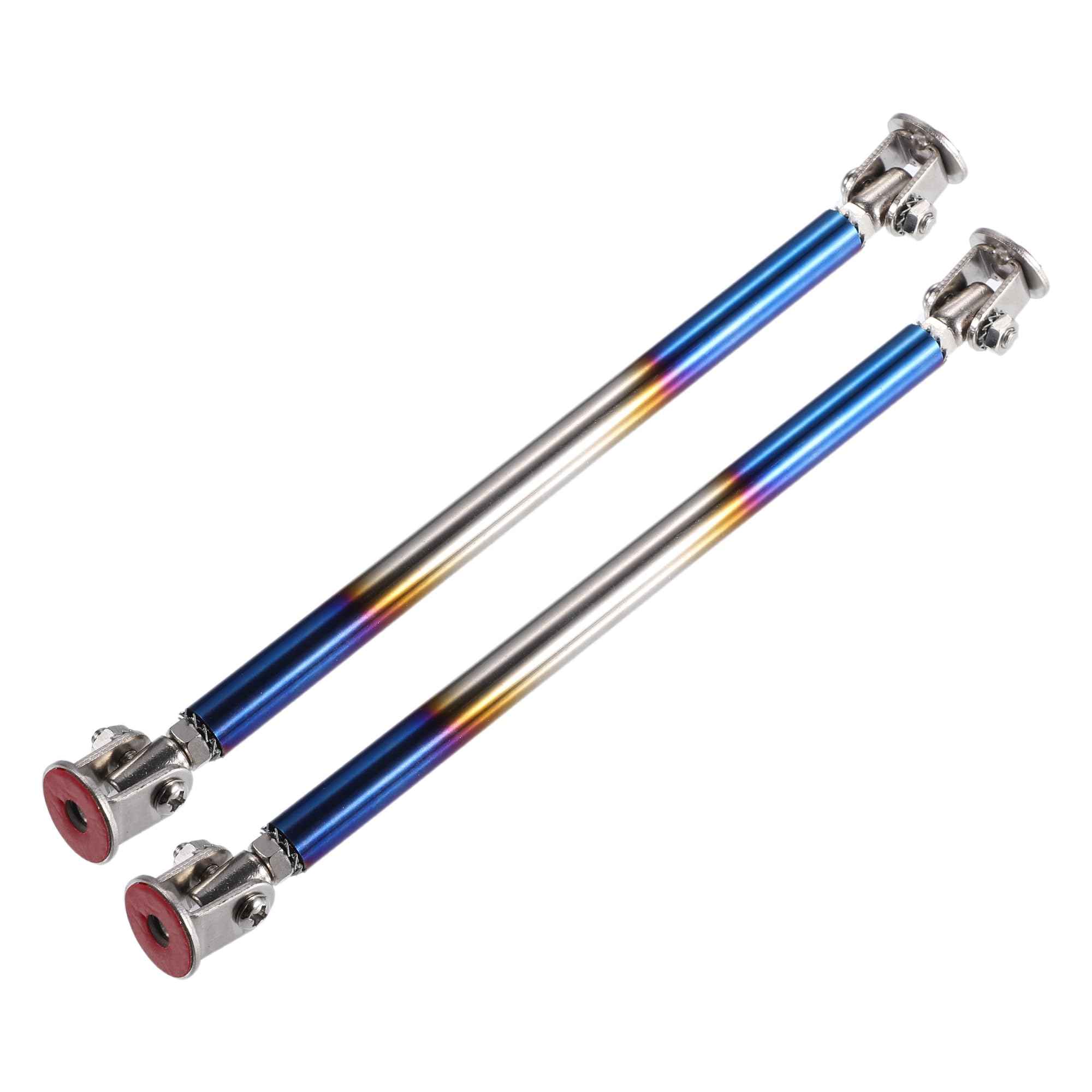 X AUTOHAUX 6"-8.2" Front Bumper Lip Splitter Strut Rod Baked Blue - 2 Pcs