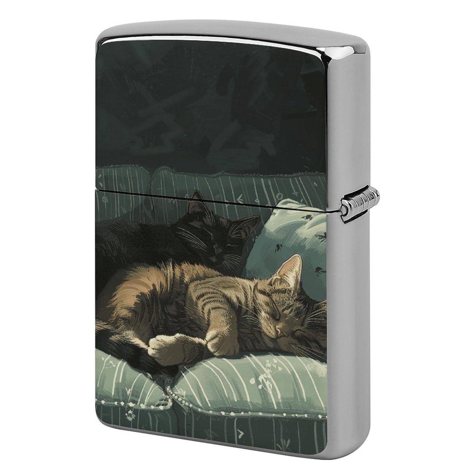 Cat Lying on The Sofa Lighter Cover for Men, Personalized Lighter Case for Birthday Gift, Flip-Top Lighters Protective Cover, Portable Lighters Shell for Outdoor, Travel