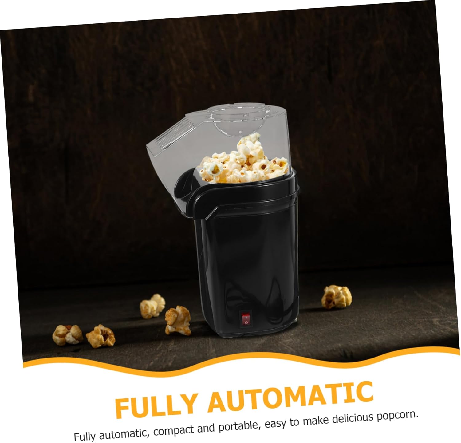 BESTYASH Automatic Hot Air Popcorn Maker Mini Popcorn Popper for Home Kitchen Oil Healthy Snack Machine with Measuring Scoop Portable for Gatherings