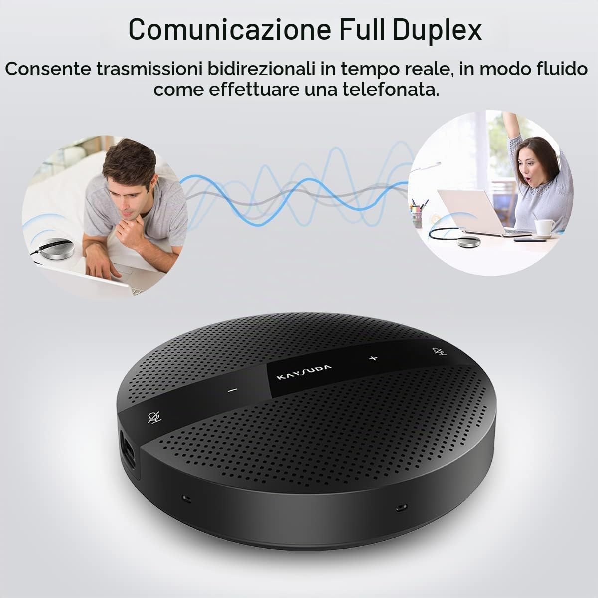 Microfono vivavoce per PC per computer, PS4 e XBOX, microfono Mic/Altoparlante USB omnidirezionale 360 ° per videoconferenza, riunioni online, registrazione, chat online, affari Skype, chiamate VoIP