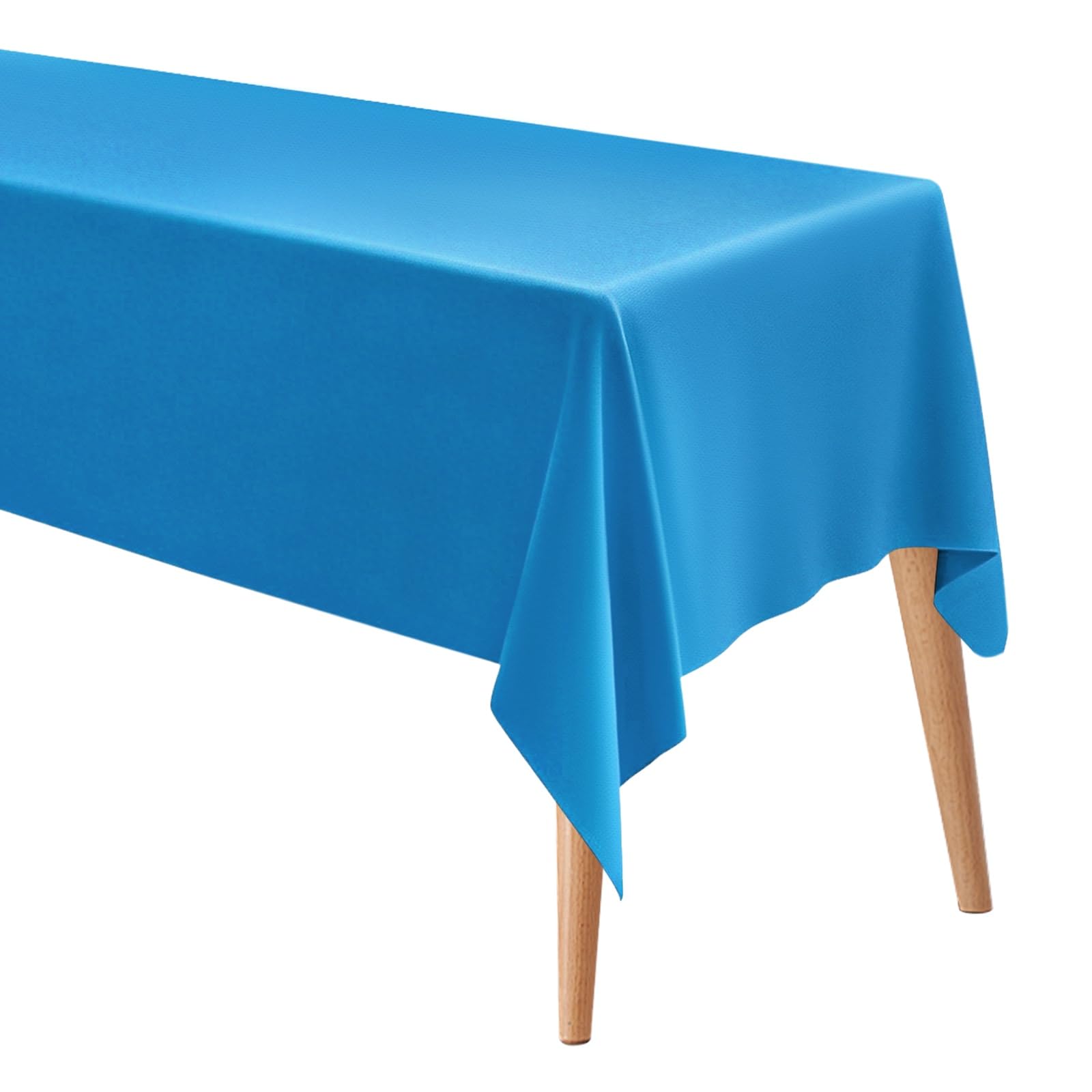 M METERXITY Rectangle Tablecloth, 60 x 120 Inch Thickened Waterproof Polyester Table Cloth for Banquets/Buffet/Parties/Wedding, Anti-Wrinkle Washable Decorative Table Cover [Lake Blue]