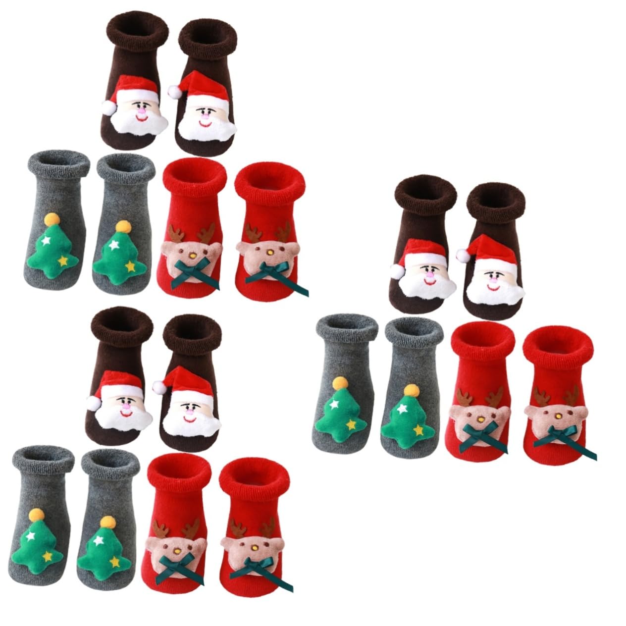 OUNONA 9paare Weihnachtsbaby-socken Für Winter rutschfeste Babysocken Warme Kinderstrümpfe Für Partys Und Geeignet Für Mit Mit Weihnachtsmann Mit Weihnachtsbaum