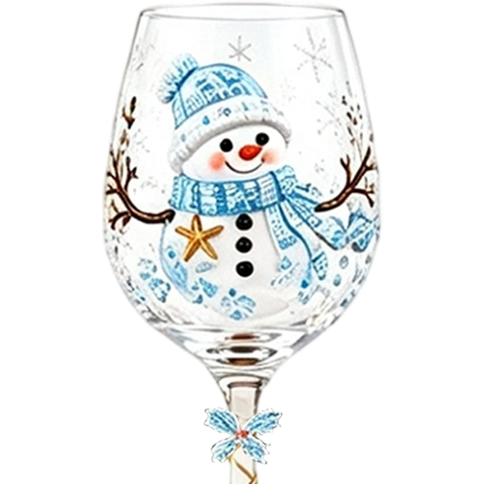 Calice di vino con gambo di Natale,Bicchieri festivi per champagne