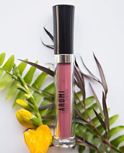 Miniatura 5 de Aromi Lápiz labial líquido Pink Nude mate, color beige rubor, lápiz labial de larga duración, vegano, libre de crueldad, uso durante todo el día,