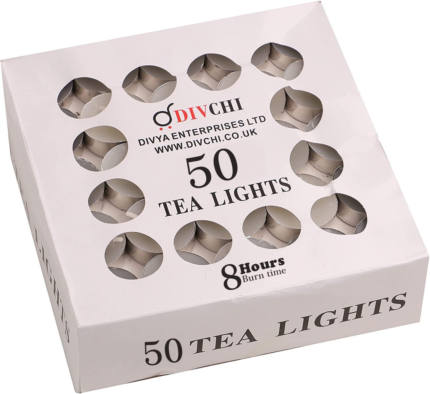 DIVCHI Tea Lights Candles, 50 Pack