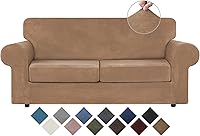 Vista 78 de WEERRW Fundas de terciopelo para sofá de 2 cojines, fundas de sofá de felpa de terciopelo de lujo de alta elasticidad, con parte inferior elástica