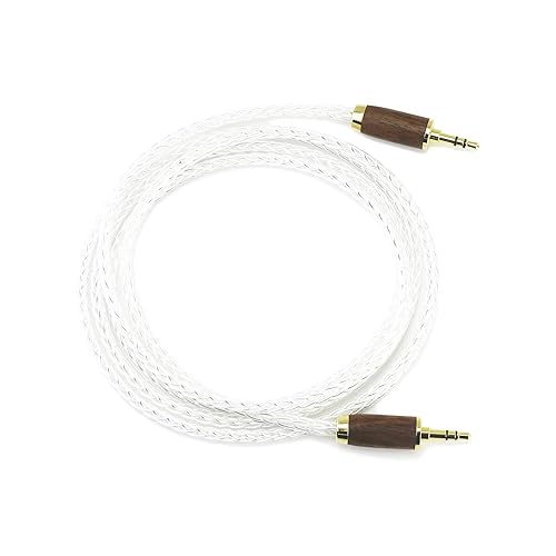 NewFantasia Cable de audio estéreo macho a macho de 0.138 in, 8 núcleos 6N OCC de cobre de un solo cristal, alambre chapado en plata, carcasa de