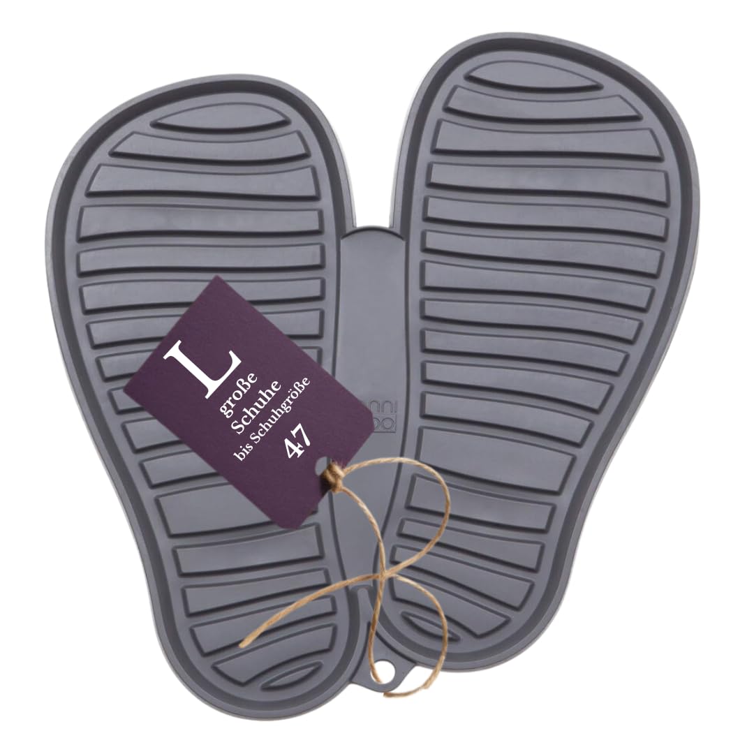 Sanni Shoo Shoe drip mat, Thermoplastic elastomer (TPE), Gray, L (bis Größe 47)