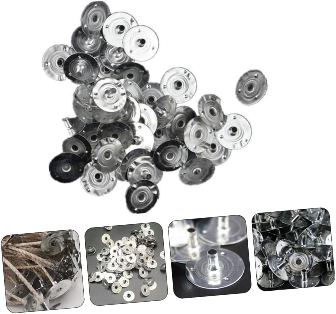 3sets Candle Making Supplies Metal Candle Wick Tabs DIY Lids Wick Sustainer 400pcs*3