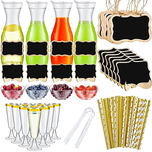 Mumufy 82 Pcs Mimosa Bar Supplies 34 oz Plastic Water
