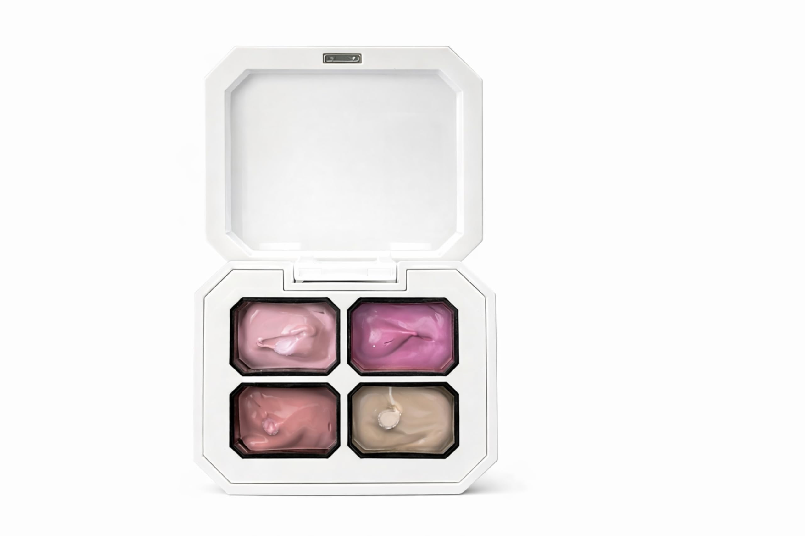 Pat gel Solid Cream Gel Polish Set, 4 Colors Pudding Gel Nail Polish Palette Solid Gel Polish Nail Art Kit Soak Off Portable Gift for Girls/Friend DIY Home (no.03)
