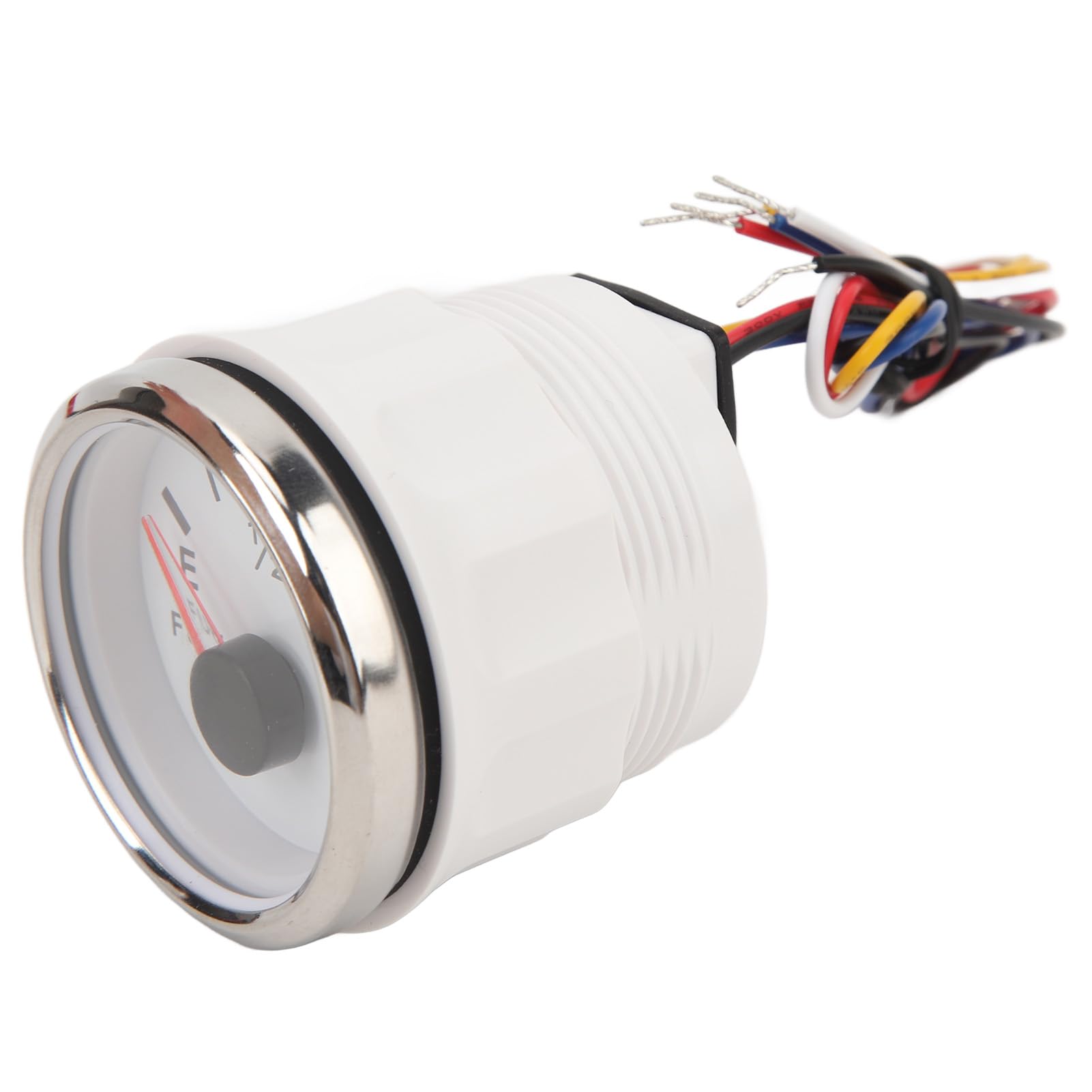 aqxreight Indicatore Livello Carburante Marino 52MM DC932V Misuratore Carburante Digitale Universale per Yacht e Barche da Pesca (Quadrante Bianco Lunetta Argento)