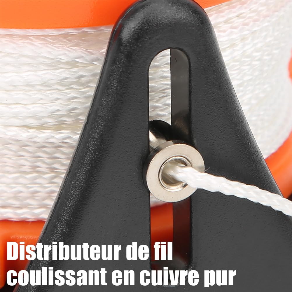 Lwuey Scuba Dive Reel with Thumb Stopper, Compact 150ft Diving Reels Kayak Anchor SMB Ratchet High Visibility Retractable Line Finger Spool for Cave Wreck Underwater Exploration Kayaking Spear Fishing