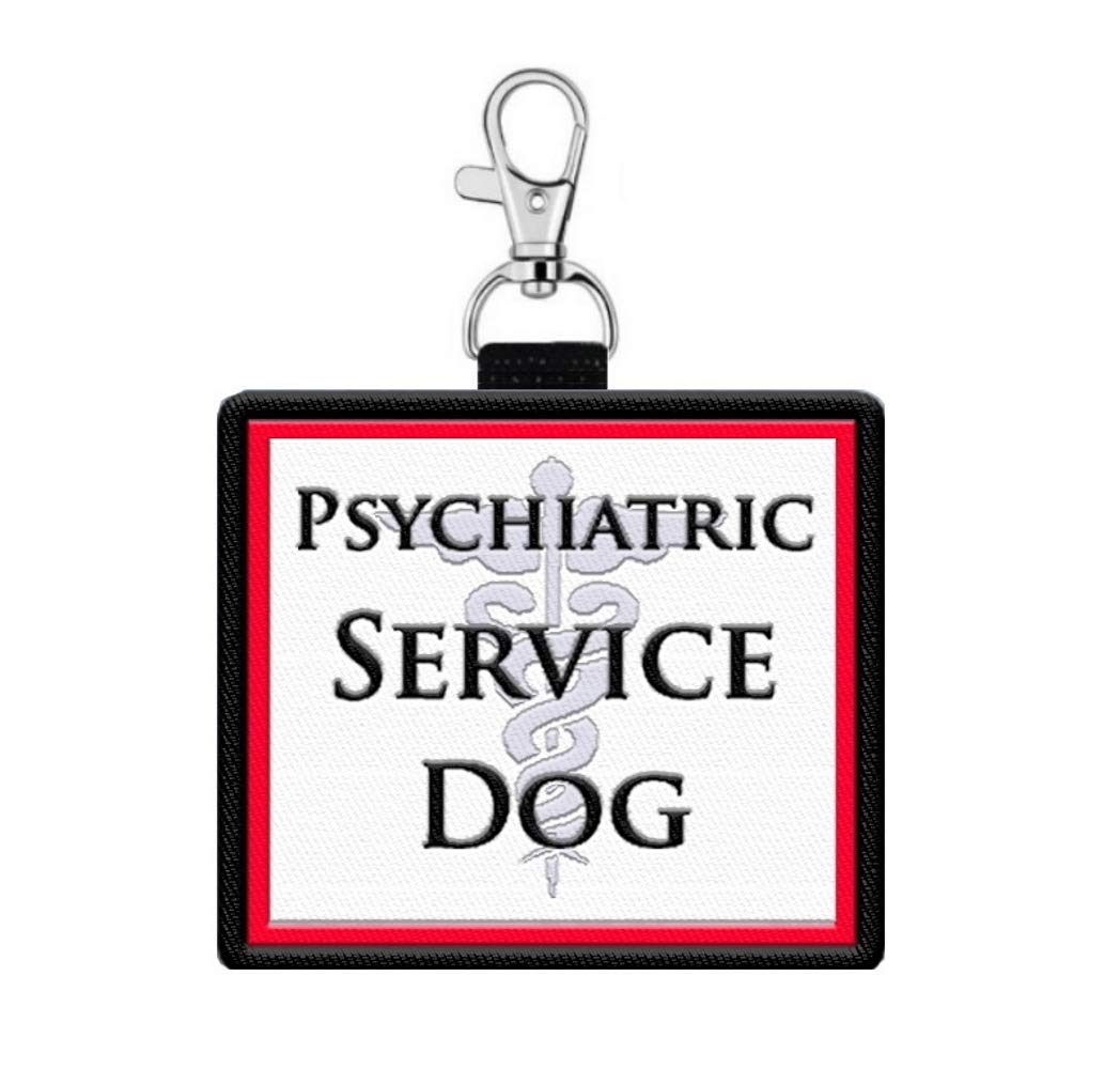 Psychiatric Service Dog ID Patch Tag – Clips to Service Dog Vest, Harness, Collar, Leash, or Carrier – Includes 5 Law Handout Cards