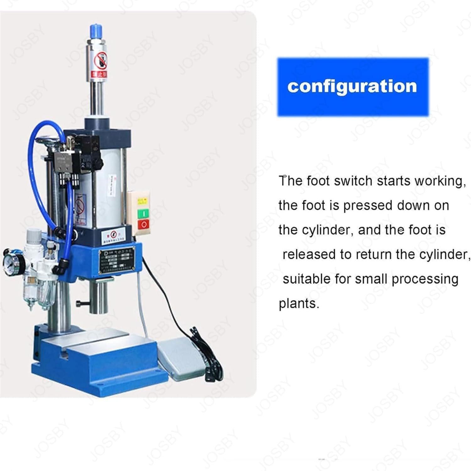 Perforadora neumática industrial de alta resistencia, 200 kg, máquina remachadora vertical ajustable de alta precisión, 0,4-0,7 Mpa, banco de trabajo de 150 x 150 mm, para acero inoxidable
