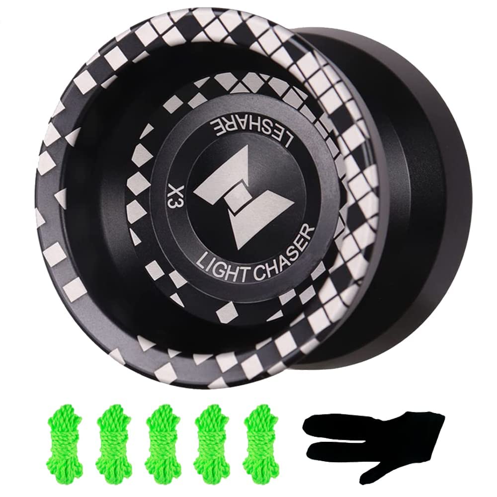 KASTWAVE Yoyo, Responsive Yoyo, N11 Professional Unresponsive Yoy N11 Alloy Aluminum YoYo Ball, Super Durable+ Yoyo Glove+5 Yoyo Strings, Suitable for beginners adults and children ( Black )