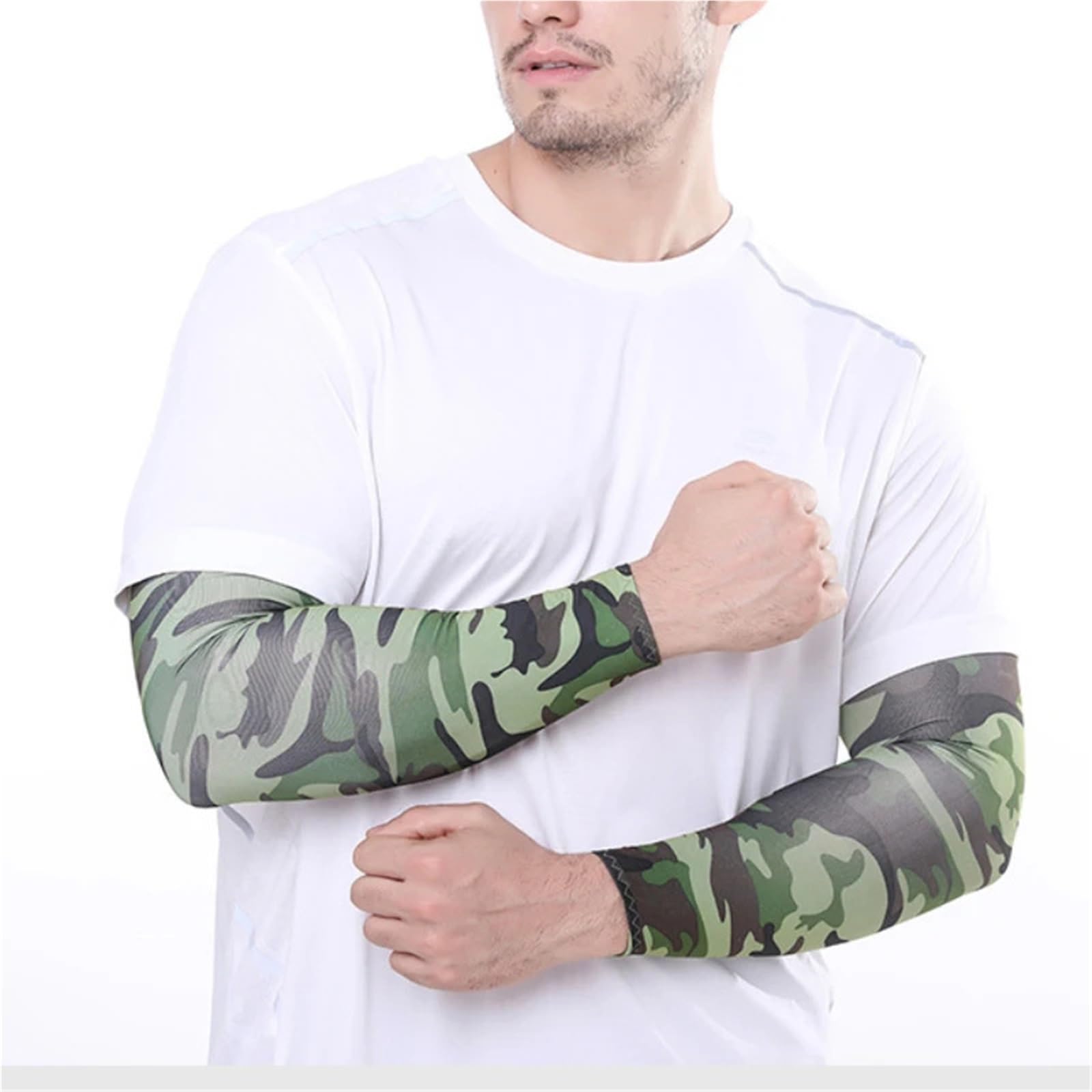 Genérico Manguitos Refrescantes Mangas de brazo refrigeración Unisex for deportes, correr, protección solar UV, exteriores, pesca, manguitos ciclismo for tatuajes ocultos, 2 uds