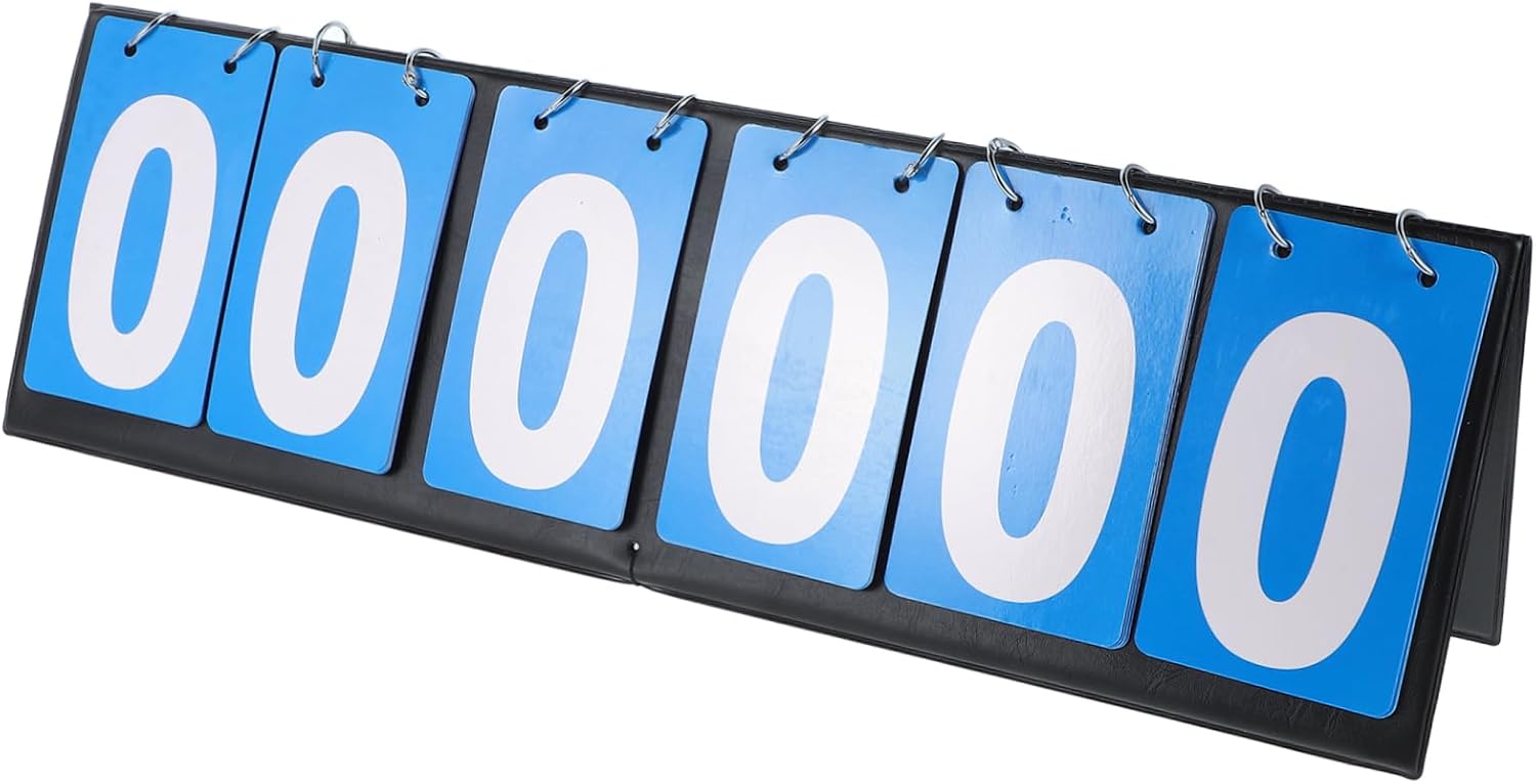 KOMBIUDA Table Tennis Scoreboard Multi-Function Flipping Scorekeeper for Basketball Volleyball and More Six- Design for Visibility Sports Events