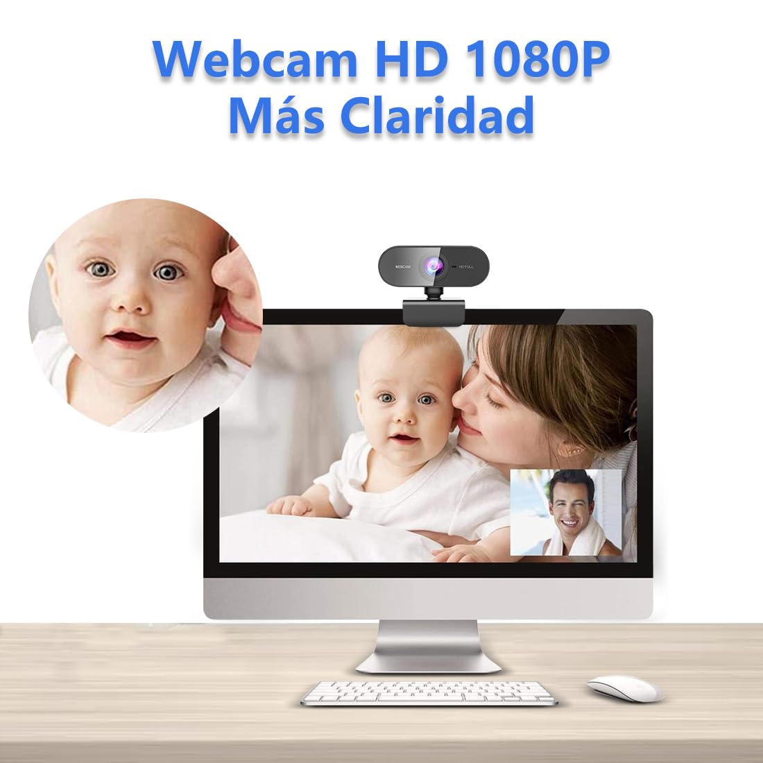 DDKJ Webcam con Microfono-Web CAM 1080p HD Autofocus,Camara Webcam para PC/portátil,Camara USB Plug and Play,Camara Ordenador para Windows/MacOS/Linux,para Videoconferencias/Gaming/Conferencias