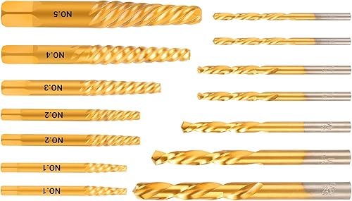 Juego de extractor de tornillos, 14 piezas, juego de brocas para mano izquierda, juego de extractor de tornillos pelados, kit extractor de pernos