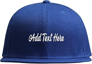 Custom Hip Hop Flat Hats Add Your Image Here for Unisex Hip Hop Flat Bill Brim Adjustable Curved Brim Hat Blue