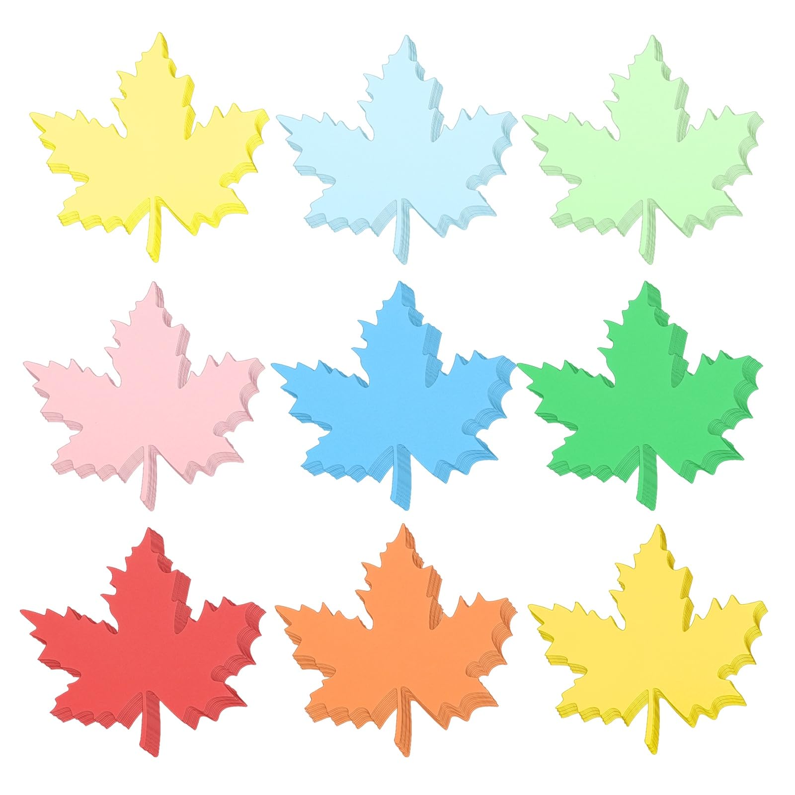 sourcing map 108 Pcs Colorful Maple Leaf Cutouts Paper, Spring Bulletin Board Cutouts Decorations Maple Leaf Shaped Die Cut Paper Cut-Outs with Glue Point for DIY Craft Classroom โ image 1