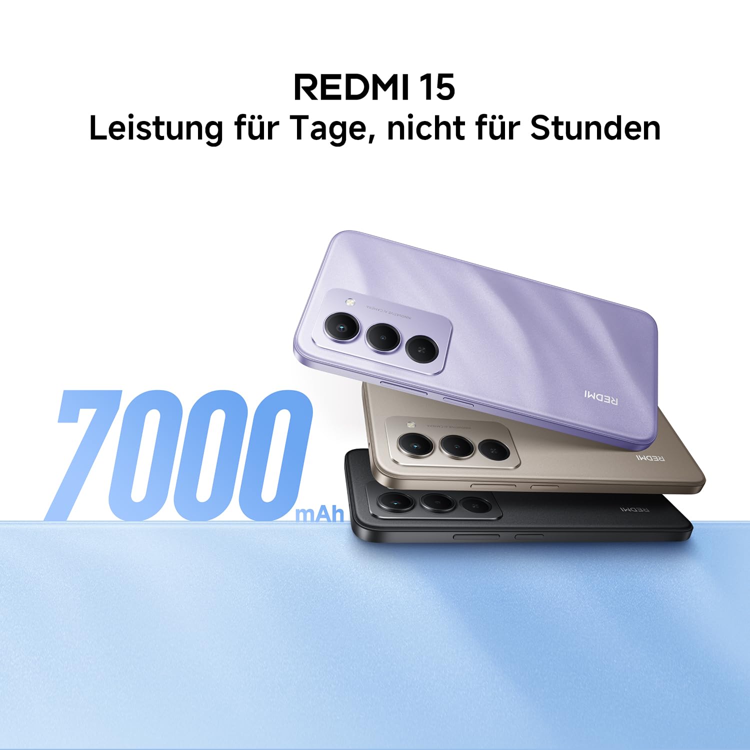 XIAOMI Redmi 15, Smartphone 6+128GB, Handy mit Android, 6,9" FHD+ 144Hz DotDisplay, Snapdragon 685, 50MP KI-Dualkamera, 7000mAh Akku, Midnight Black