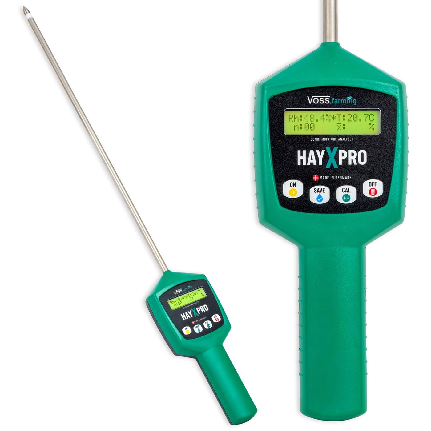 VOSS.farming HayXpro Feuchtigkeitsmessgerät für Heu, Stroh und Silage, Heufeuchtemesser, 50cm Sonde, 8,5-80%, Feuchtigkeitskontrolle, Temperaturkontrolle