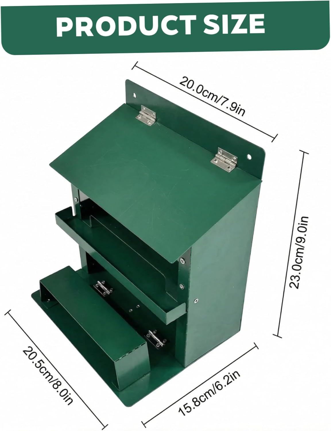 Squirrel Feeder 9×8×6in Metal Squirrel House with Clear Window & Stand Foldable Heavy Duty Box for Corn, Nut, Peanut, Outside