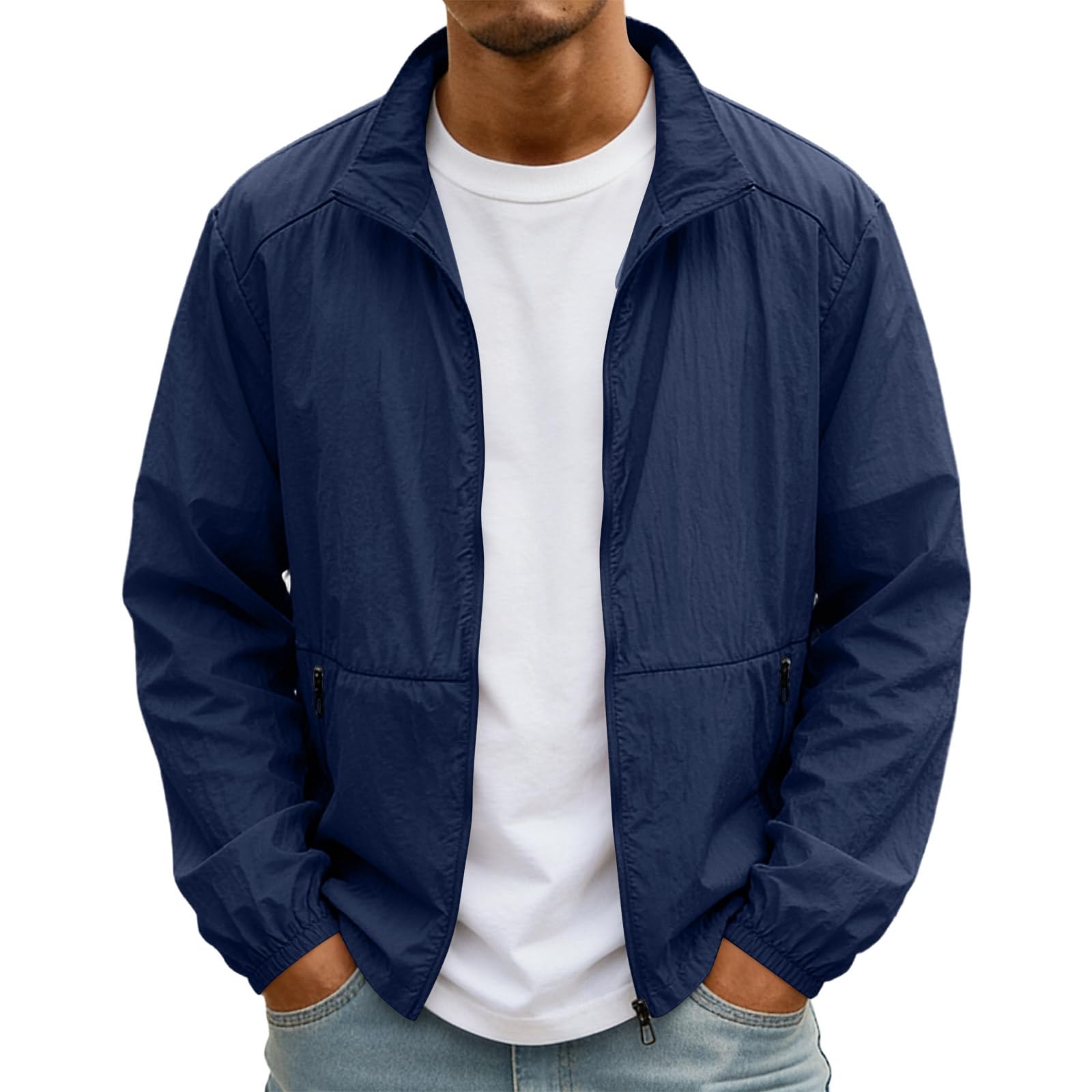 Herren Leichte Sonnenjacke, Schnelltrocknende UV-Schutz Jacke für Outdoor & Reise, Atmungsaktive Freizeitjacke