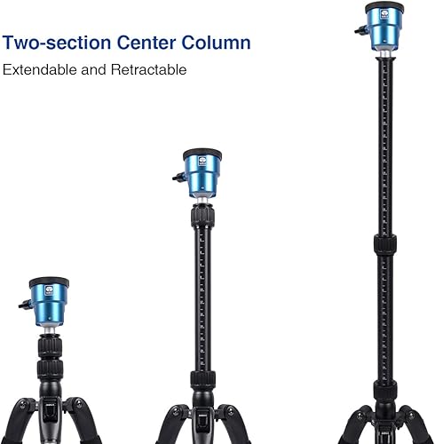 Miniatura 7 de SIRUI Trípode de cámara de video profesional con columna central de dos secciones, capacidad de carga de hasta 33 .1 libras