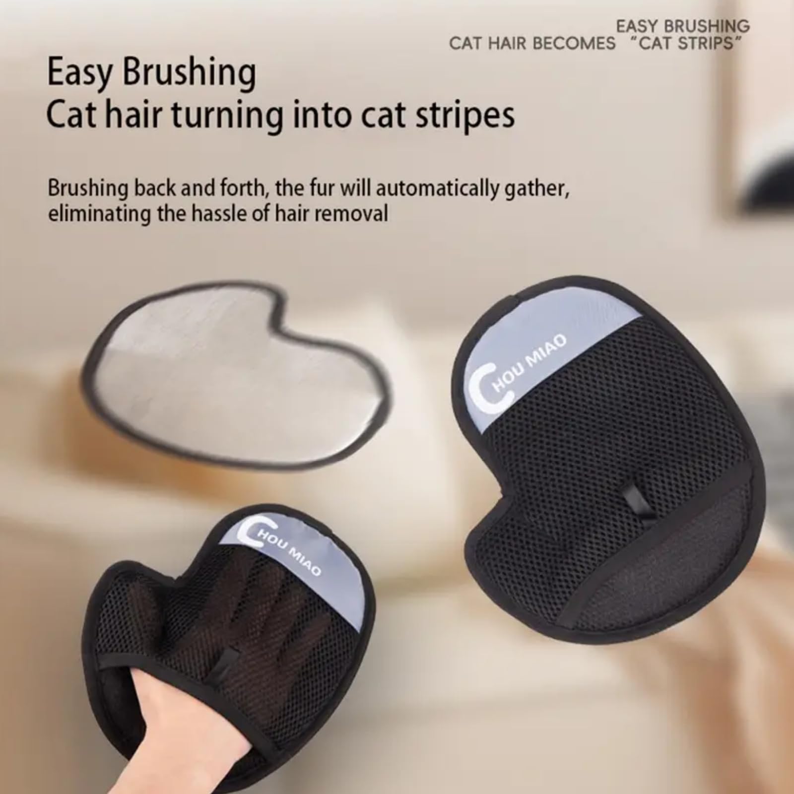 Mubuni Double Sided Pet Grooming Gloves, Hands on Pet Hair Removal Glove, Cat & Dog Hair Remover - Image 3