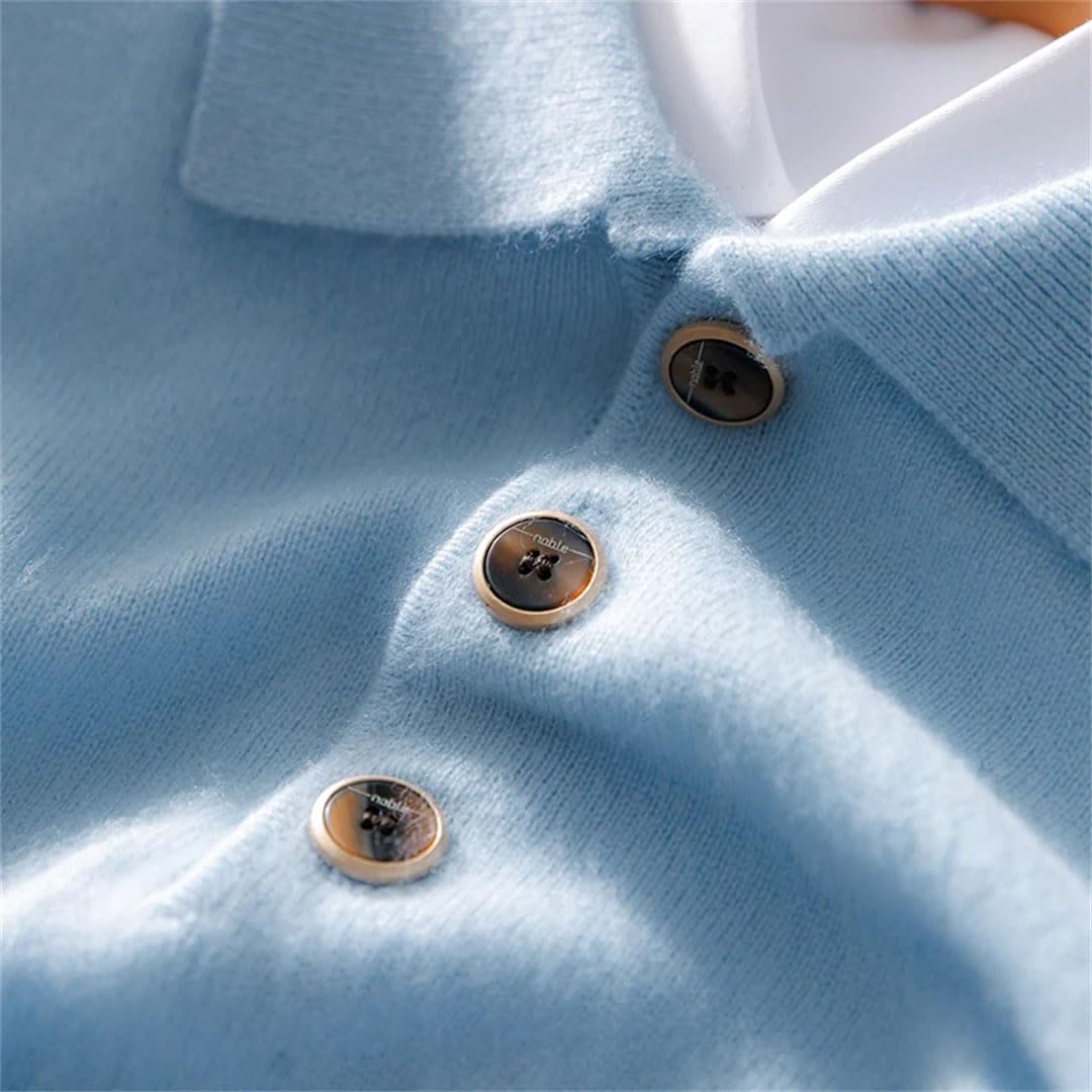 Jersey Informal De Lana para Hombre, Camisa De Punto De Manga Larga, Top Cálido