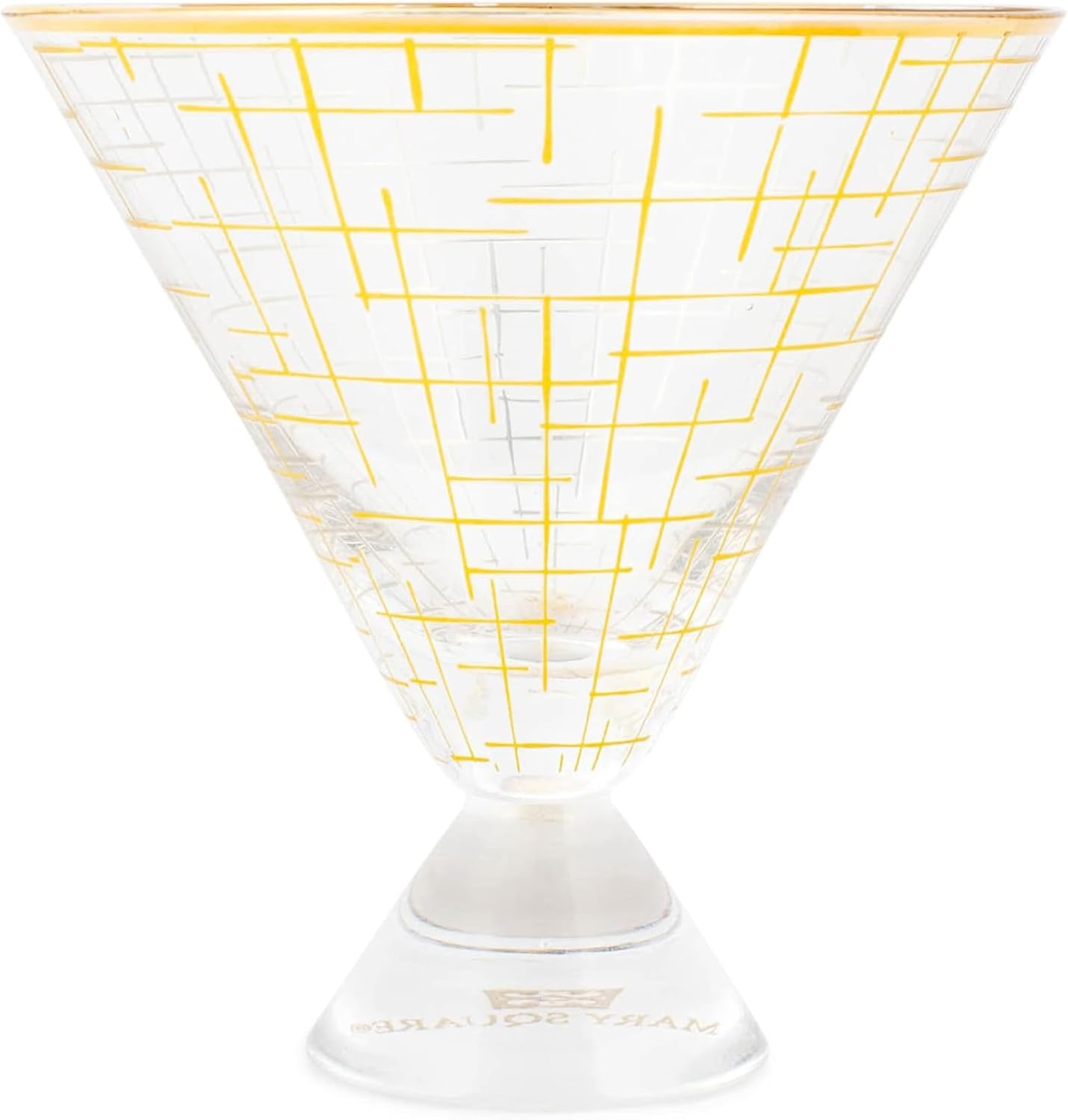 Mary Square Gold Foil Hatch 5 ounce Cocktail Martini Glass - Image 2